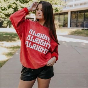 Charlie Southern Corded Red Crewneck “Alright Alright Alright”